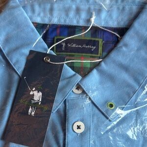 William Murray Golf Light Blue Casual Button Down Shirt